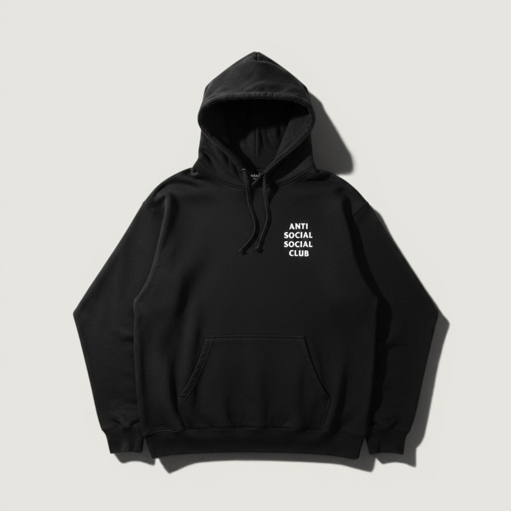 Anti Social Social Club Hoodie Kkoch Black Large - Picture 2 of 8